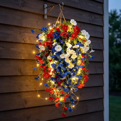 ✨✨🇺🇸 Celebrate the 250th anniversary of the United States with patriotic-style hanging bouquets