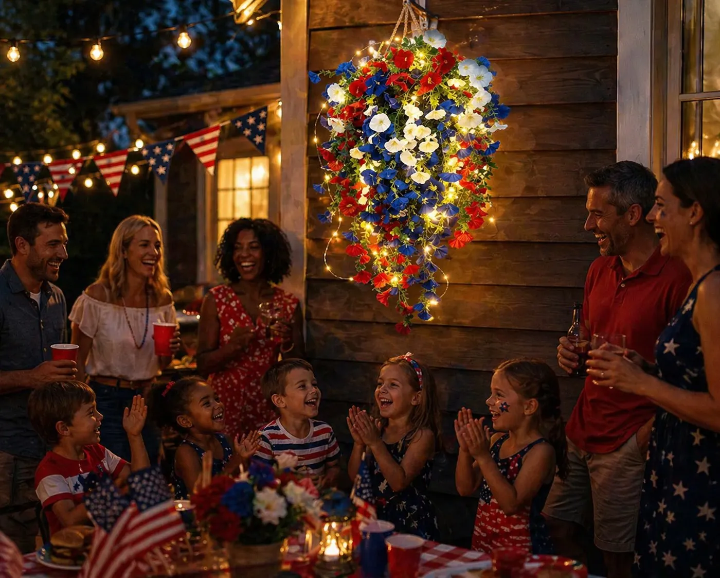 ✨✨🇺🇸 Celebrate the 250th anniversary of the United States with patriotic-style hanging bouquets