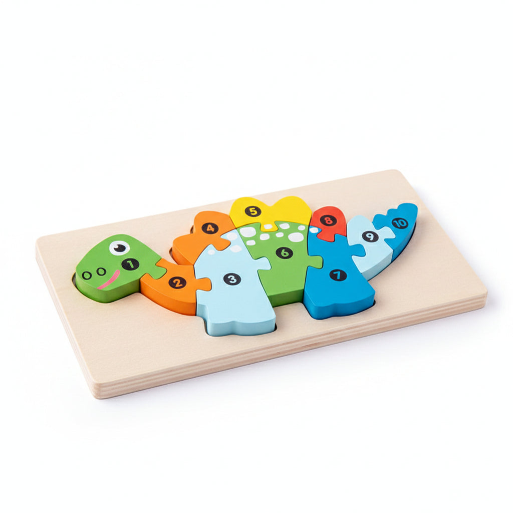Wooden 3D Number Puzzle Set